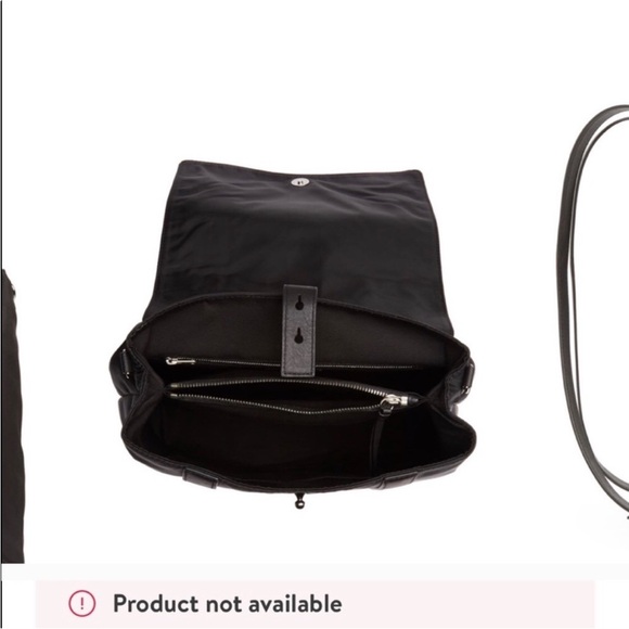 AllSaints Sid black nylon and leather backpack like new - Picture 3 of 11